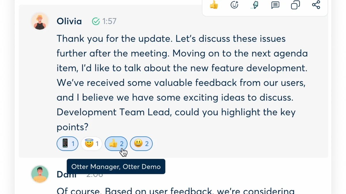 Official Otter transcript, Microsoft Teams meeting controls, and Google Meet product surfaces.