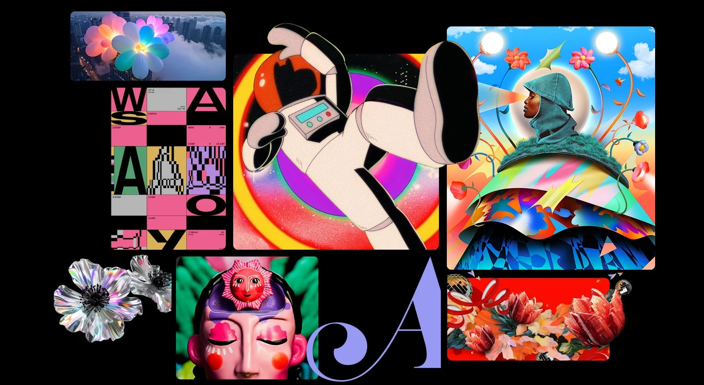 Adobe Creative Cloud official product artwork combining creative applications and outputs