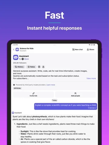 Poe official App Store screenshot of the multi-model AI chat interface