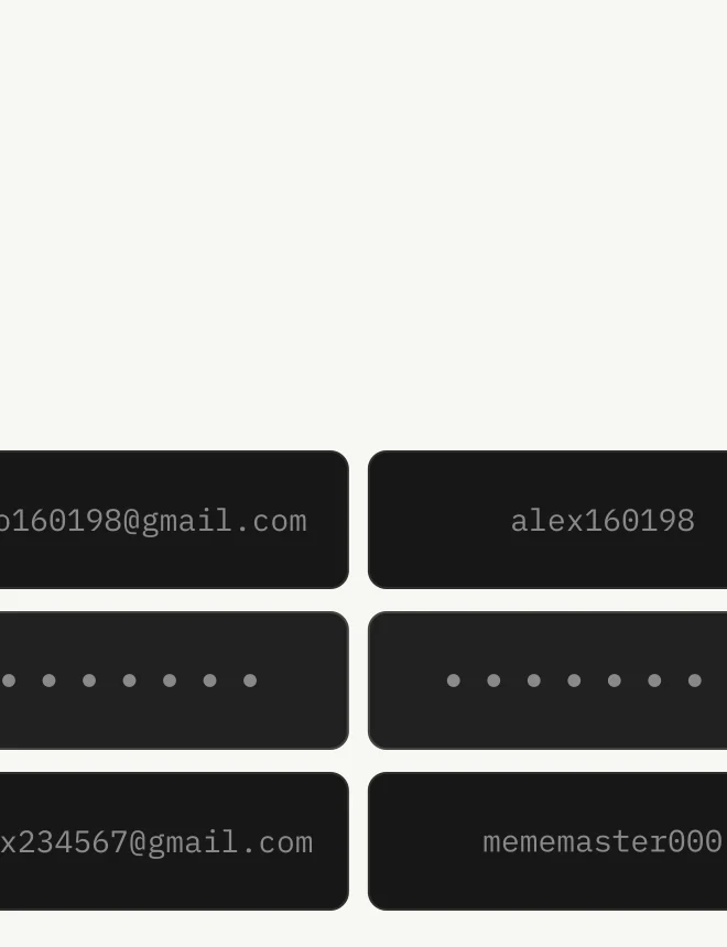 Supabase Authentication interface showing user rows and identity records