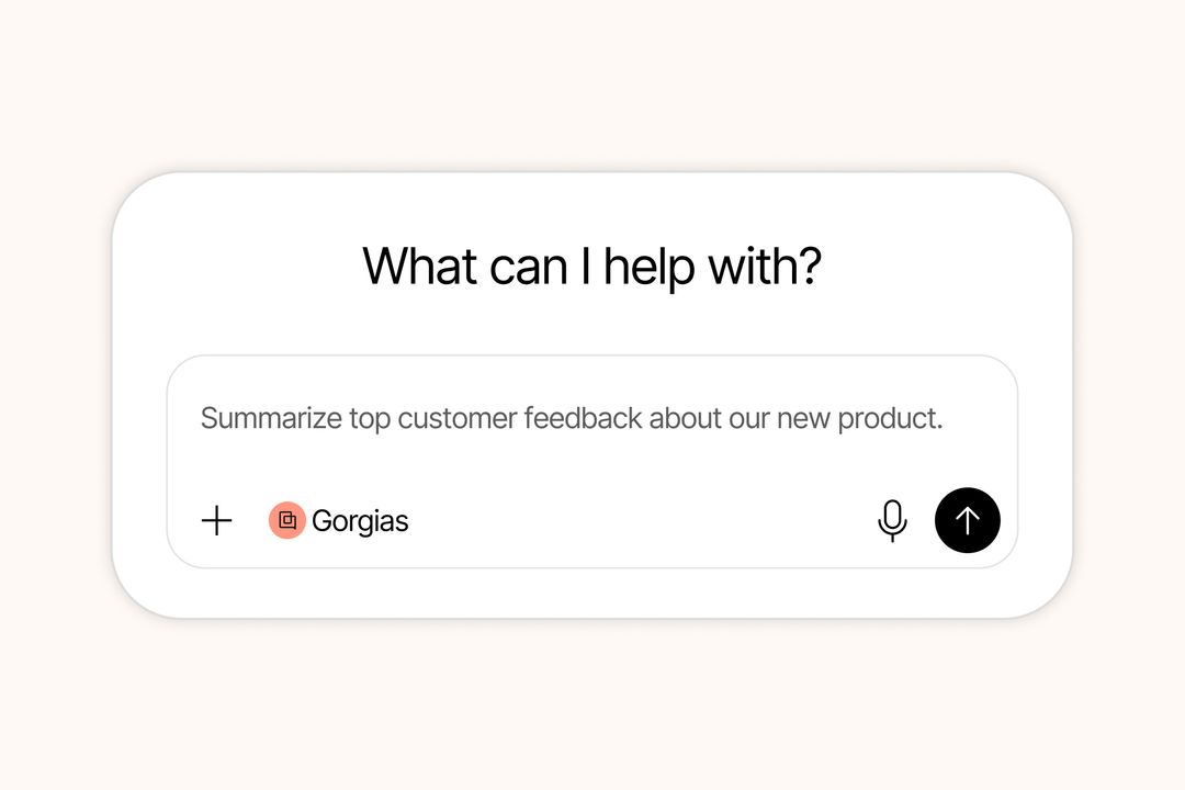 Gorgias assistant interface asking for a customer-feedback summary
