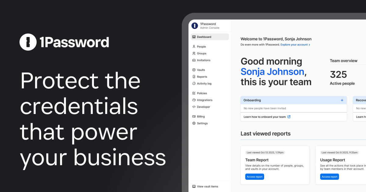 1Password official vendor media